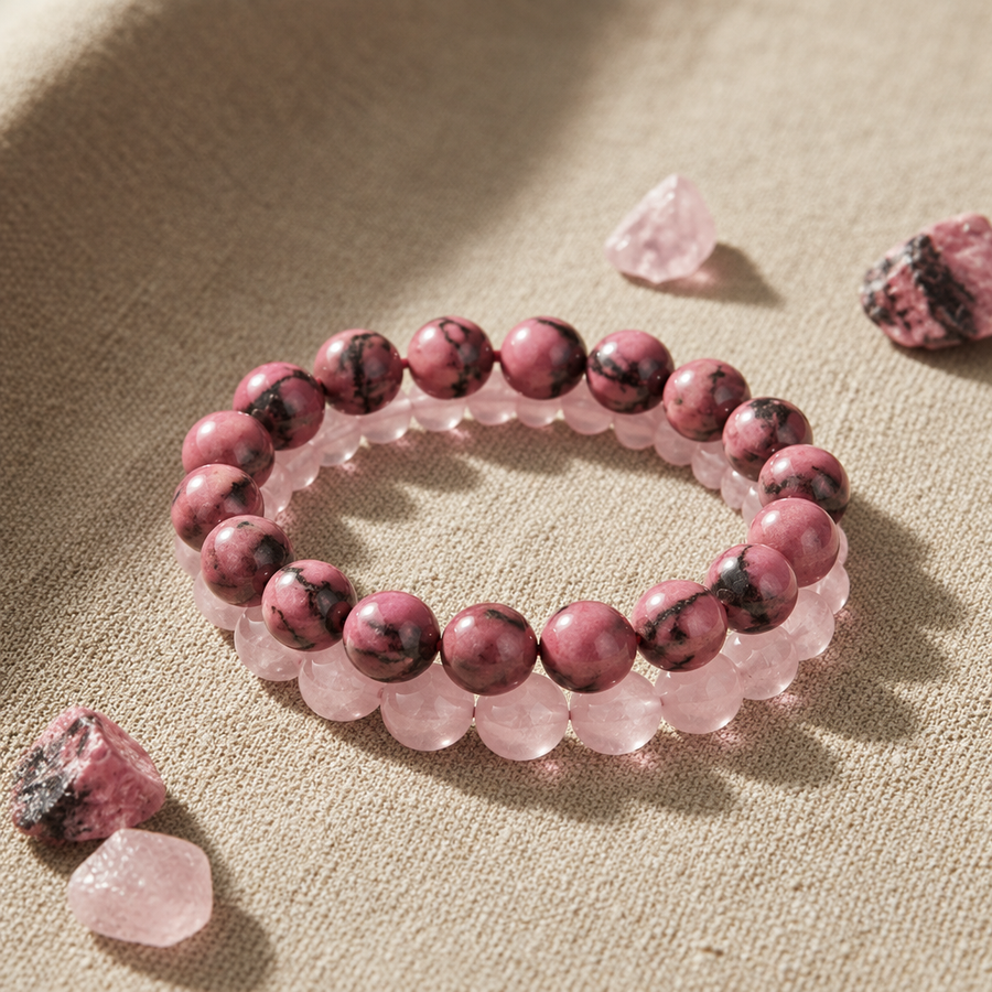 Rhodonite + Rose Quartz
