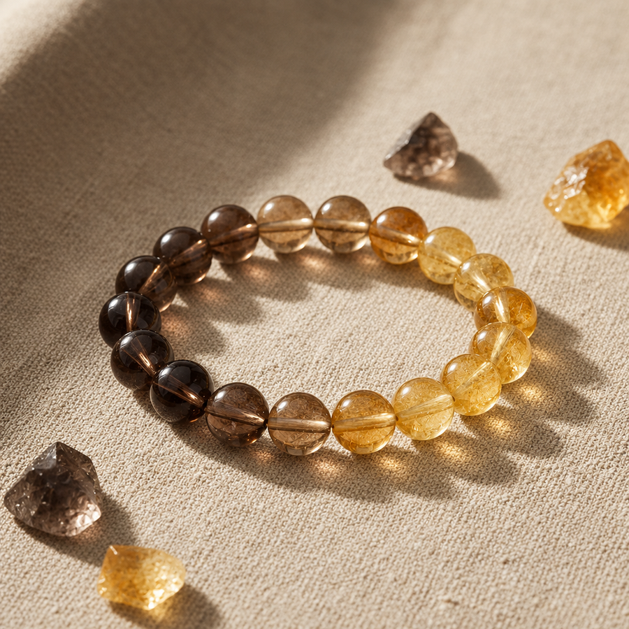 Smoky Quartz + Citrine