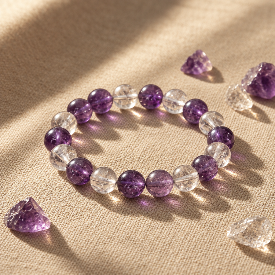 Amethyst + Clear Quartz