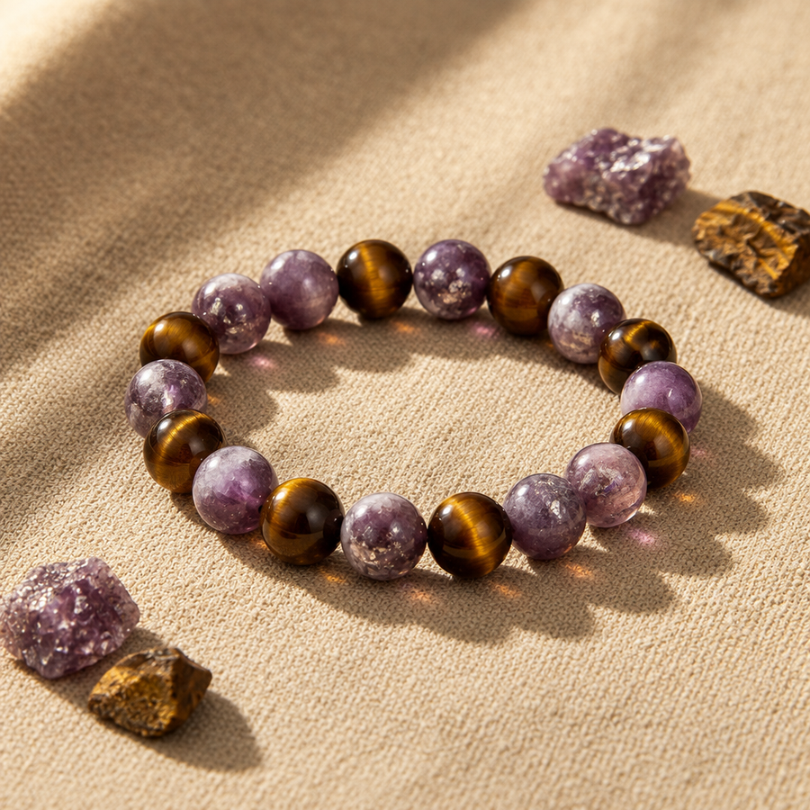 Lepidolite + Tiger's Eye
