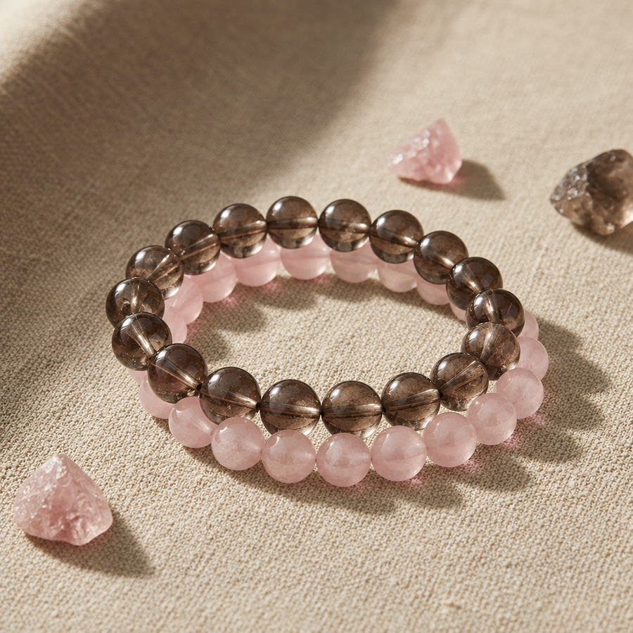 Smoky Quartz + Rose Quartz