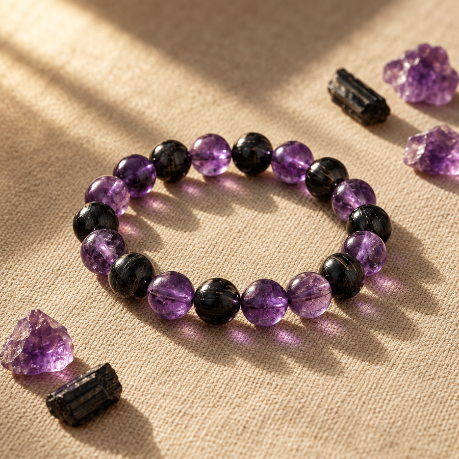Amethyst + Black Tourmaline