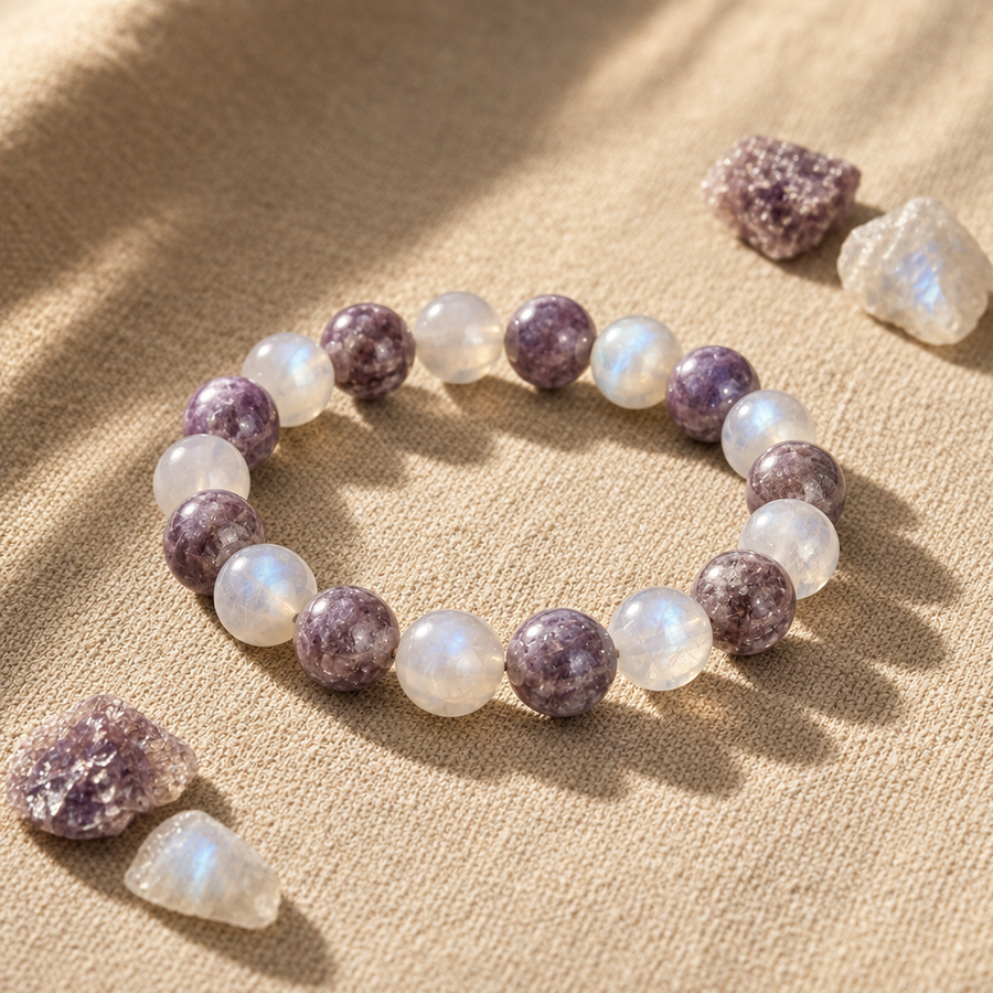 Lepidolite + Moonstone