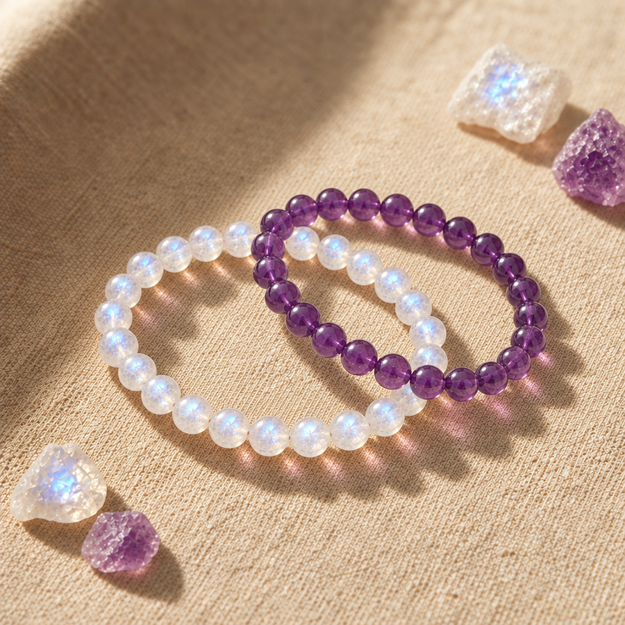 Moonstone + Amethyst